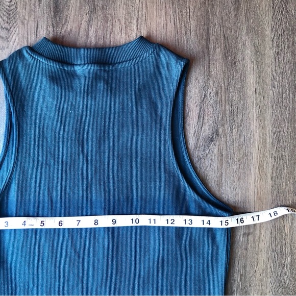 Boden Ribbed Bodycon Midi Dress Dark Blue Size 8P 90s Contemporary High Neck - Picture 6 of 8